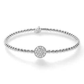 0.20ctw, 18K White Gold Tresore Stretch Bracelet