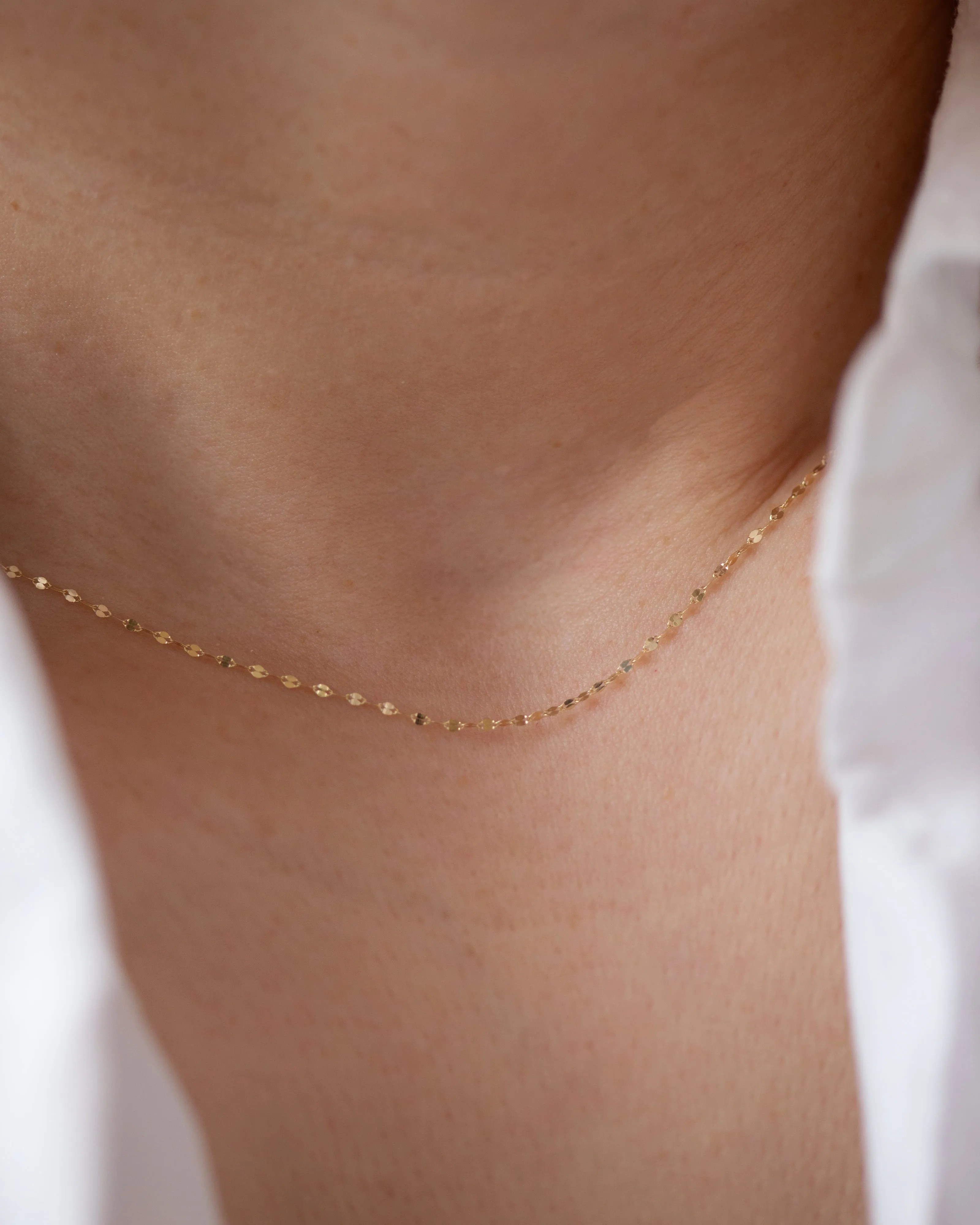 14k Glitter Chain necklace