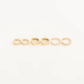 14K Huggie Hoop Earrings Bundle