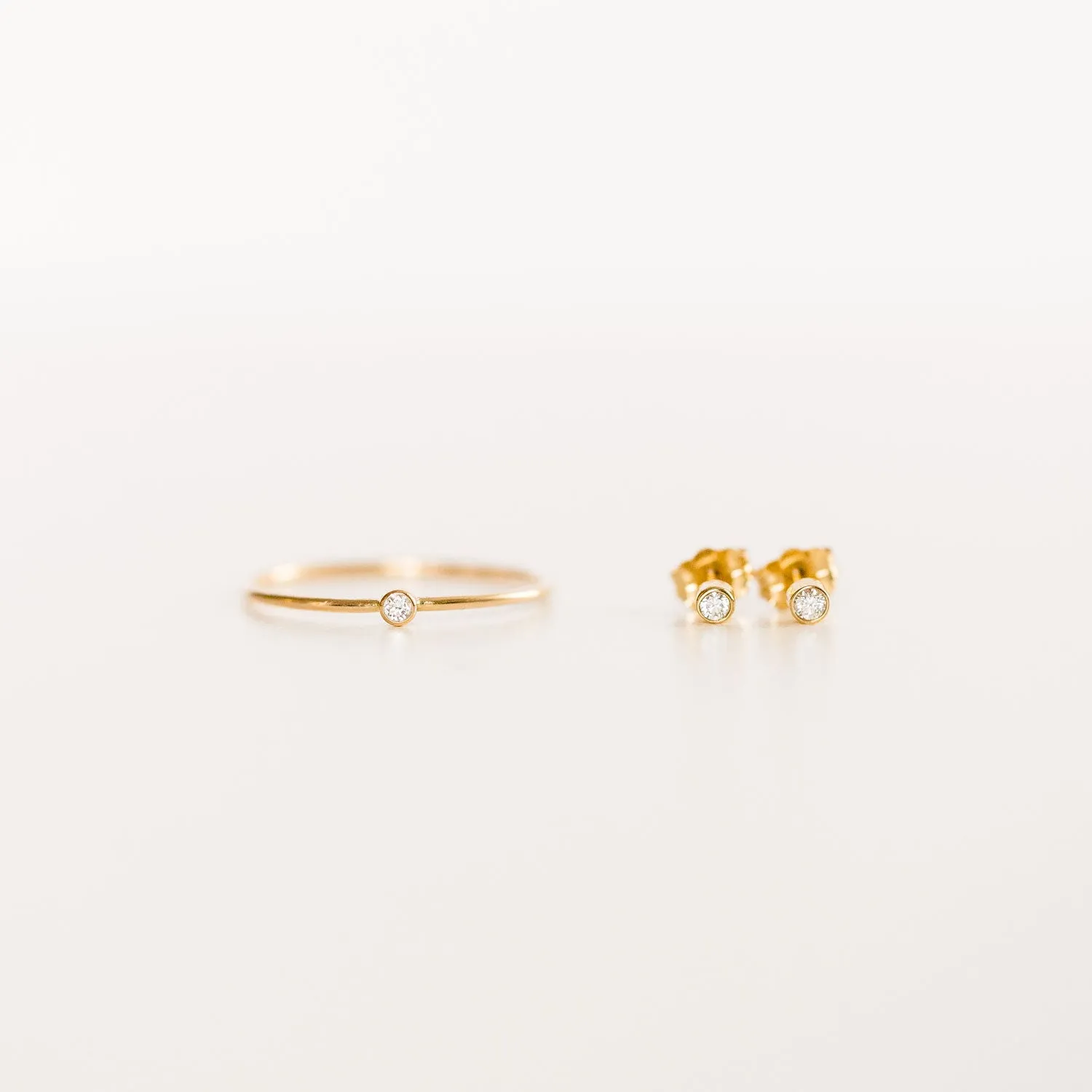 14K Petite Diamond Ring   Studs Bundle