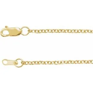 14K Rose Gold-Filled 1.5 mm Cable 7" Chain