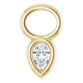 14K Yellow Gold 0.10ctw Natural Diamond Bezel-Set Hoop Charm