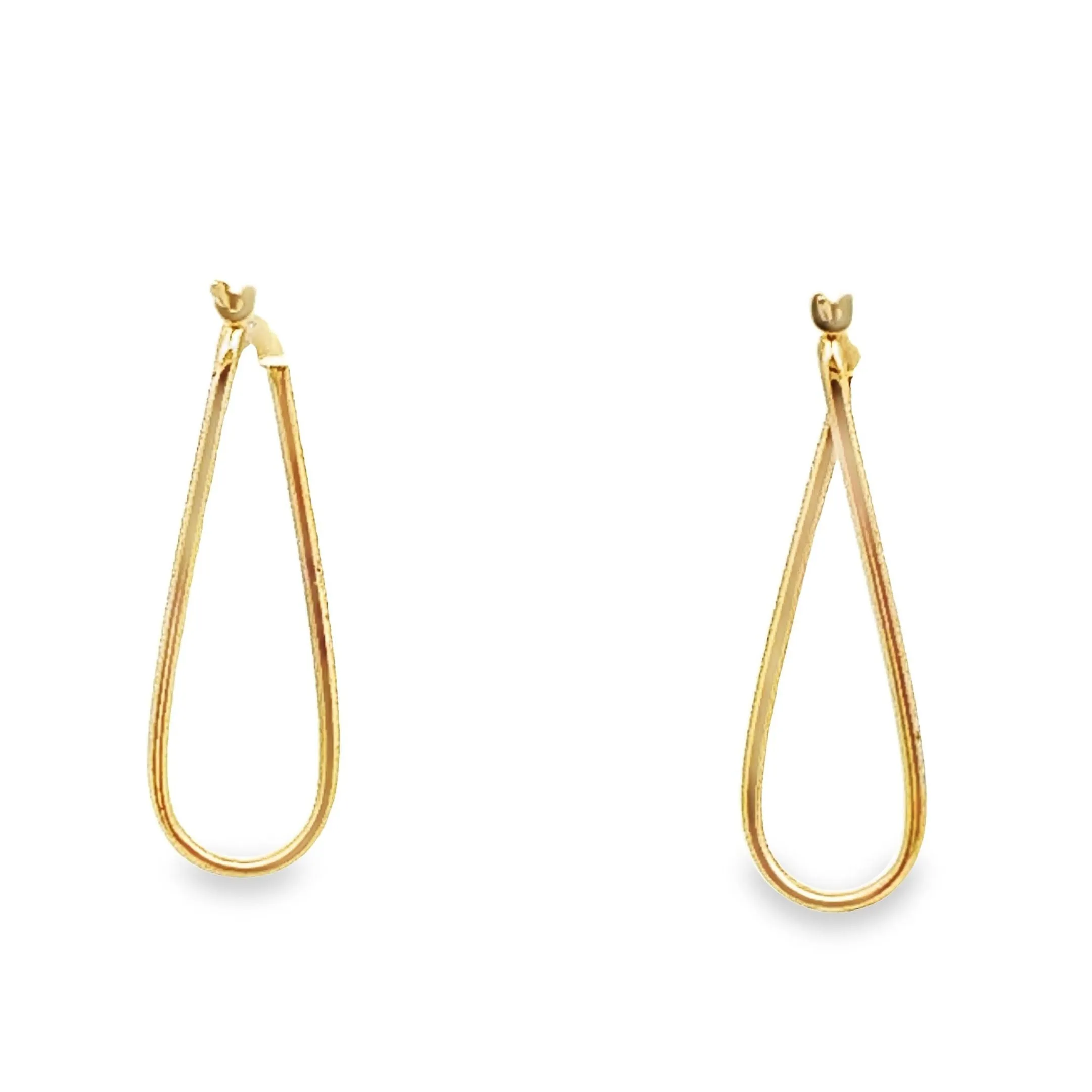 14K Yellow Gold Geometric Hoop Earrings