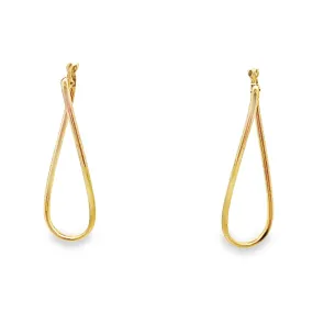 14K Yellow Gold Geometric Hoop Earrings