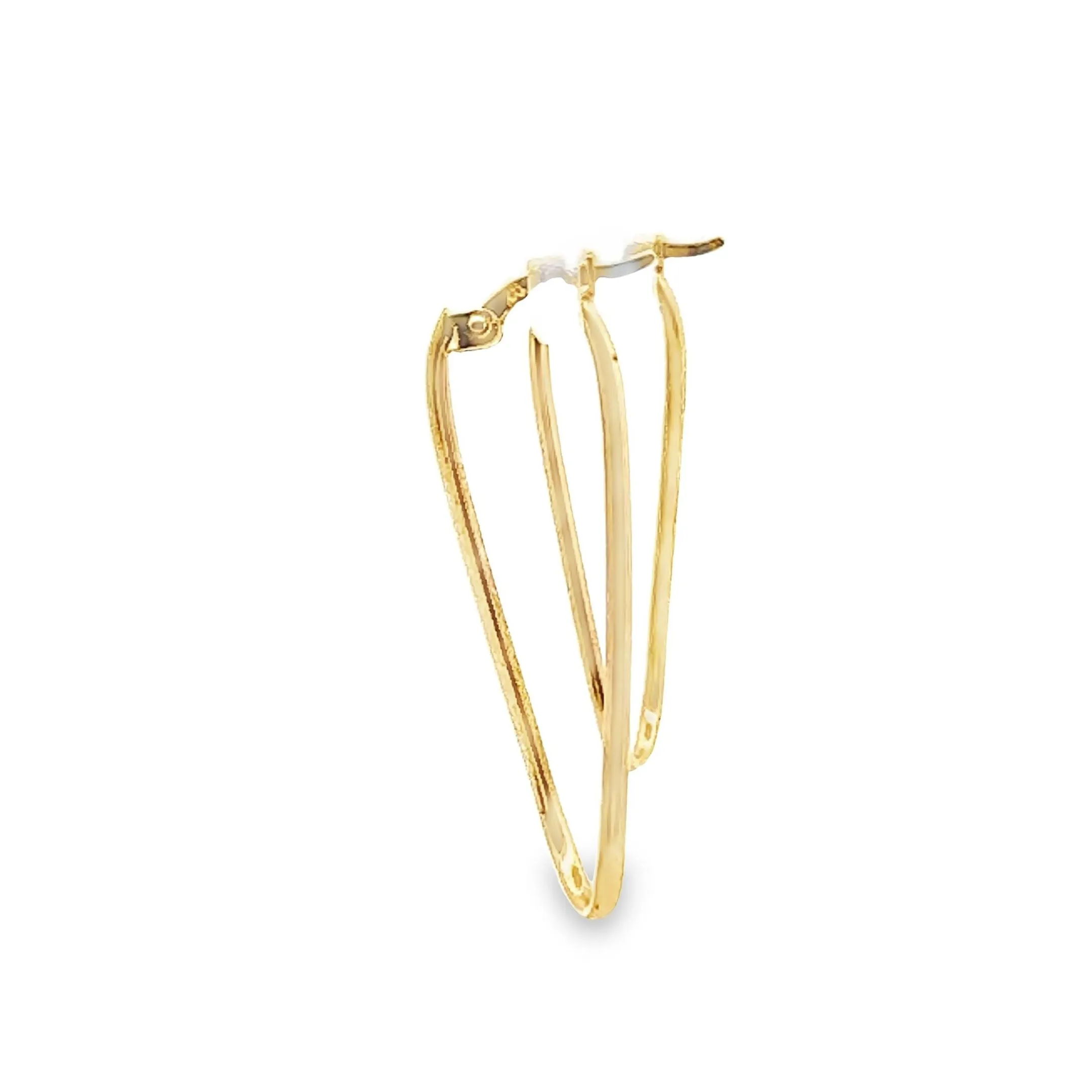 14K Yellow Gold Geometric Hoop Earrings