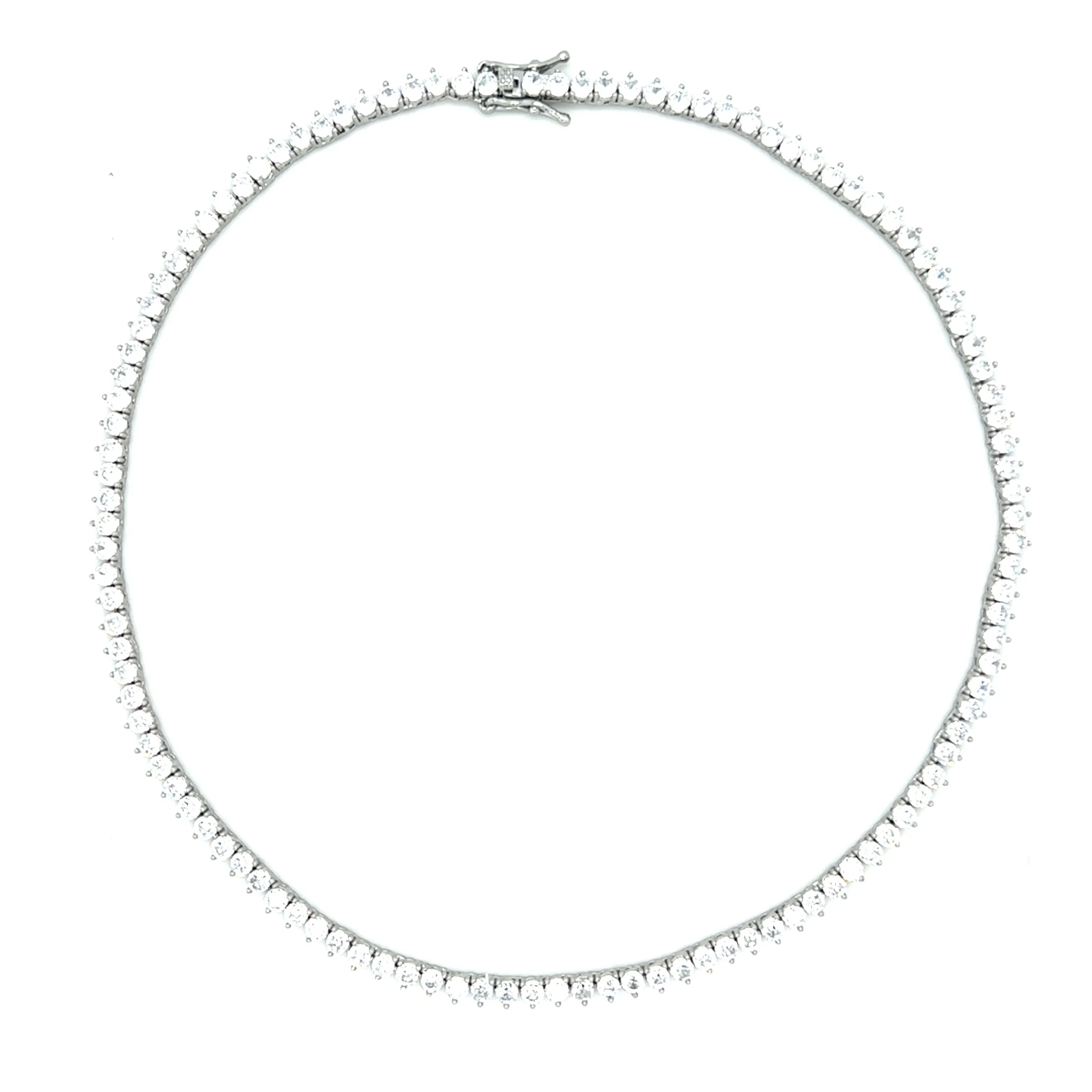 2.5mm Ibiza Diamond CZ's 3 Prong Tennis Necklace