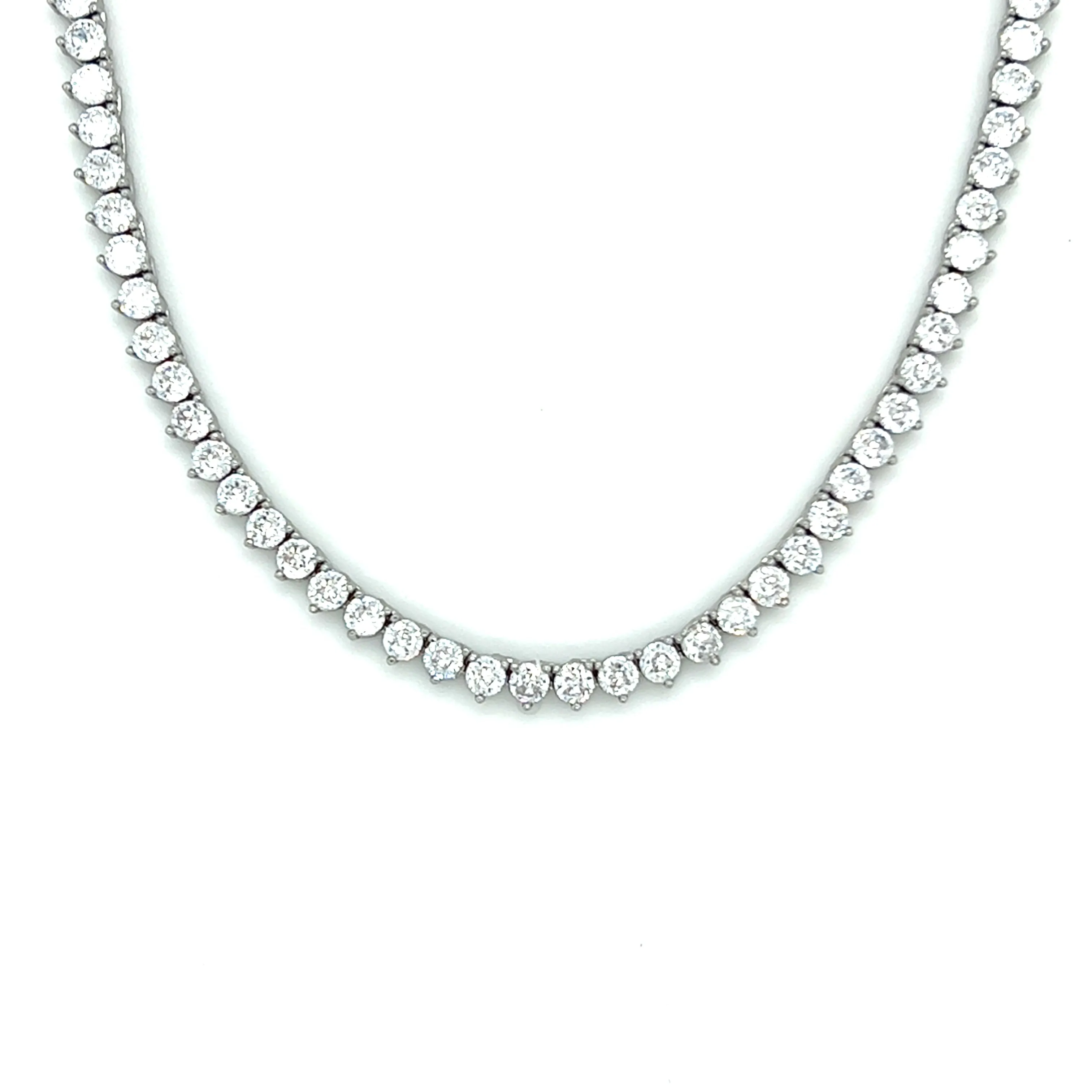 2.5mm Ibiza Diamond CZ's 3 Prong Tennis Necklace