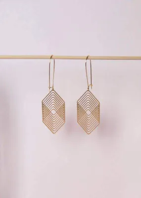 A Tea Leaf Jewelry - Overlapping Squares Earrings | Brass