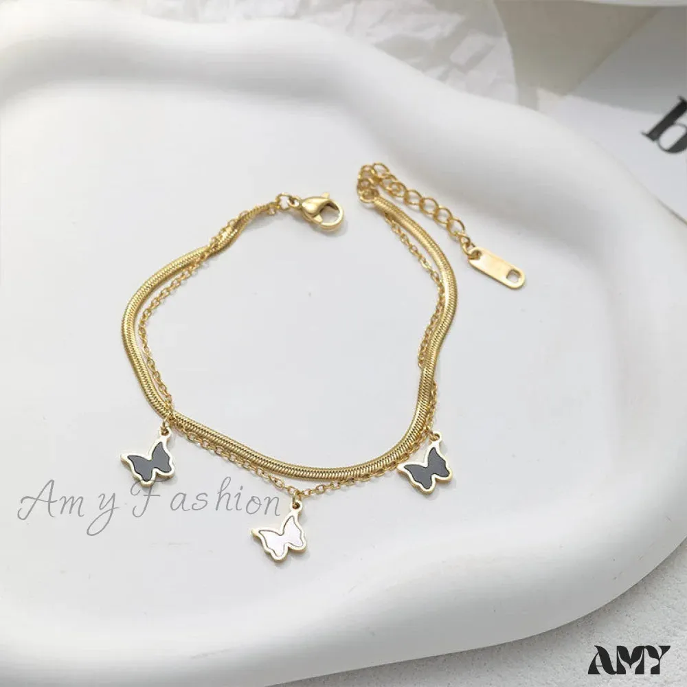 Amy Fashion - Titanium Steel Mini Butterfly Simple Necklaces