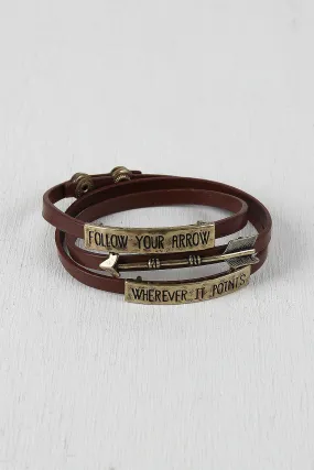 Arrow Idiom Stacked Wrap Bracelet