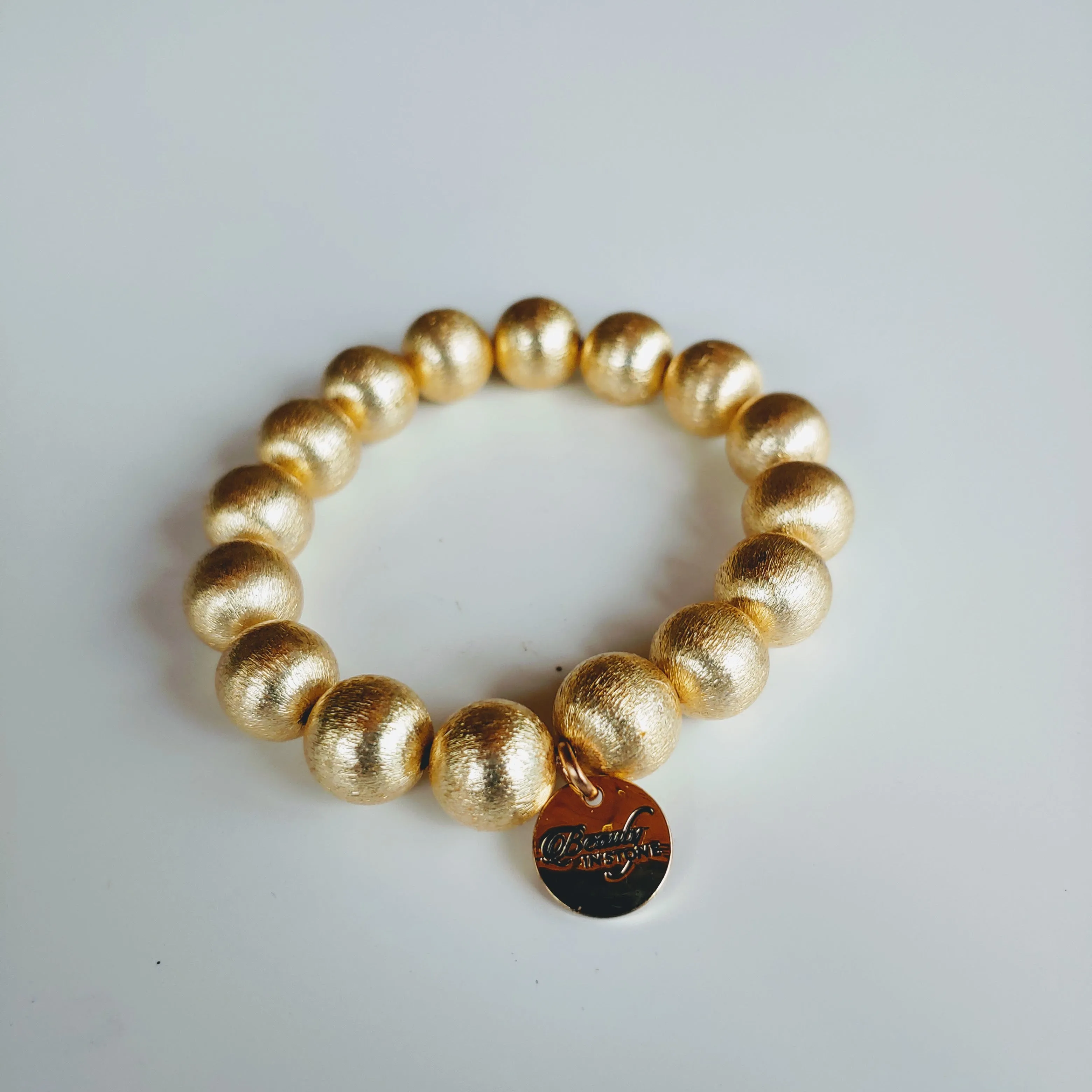 Beige, White, Gold Bracelet Stack Set