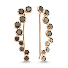 Black Diamond Bubble Ear Cuffs & Climber Earrings