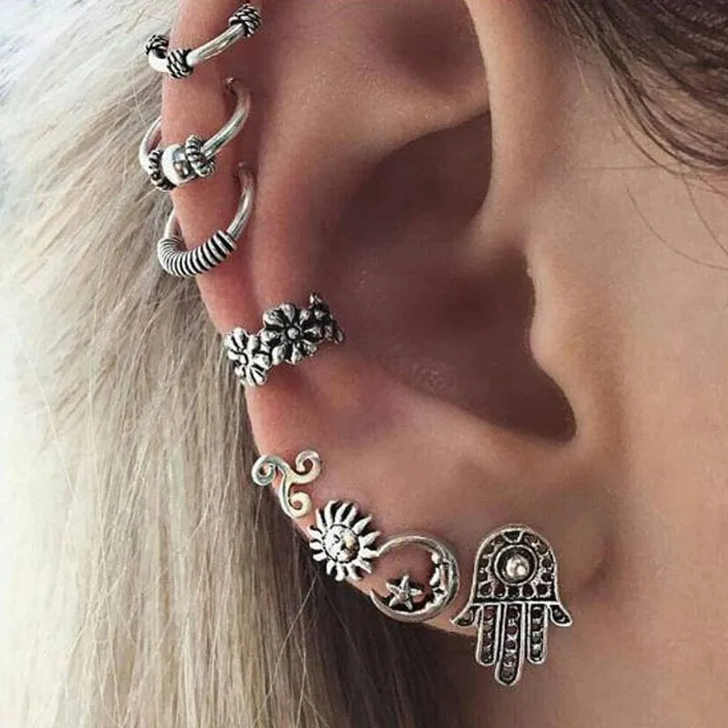 Bohemian Ear Clip Stud Earrings