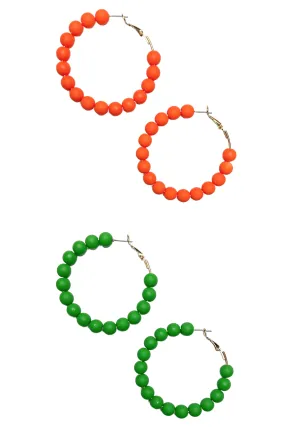 Bold Beaded Hoop Earrings