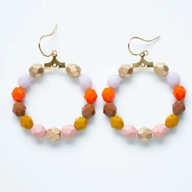 Bold Beaded Hoops