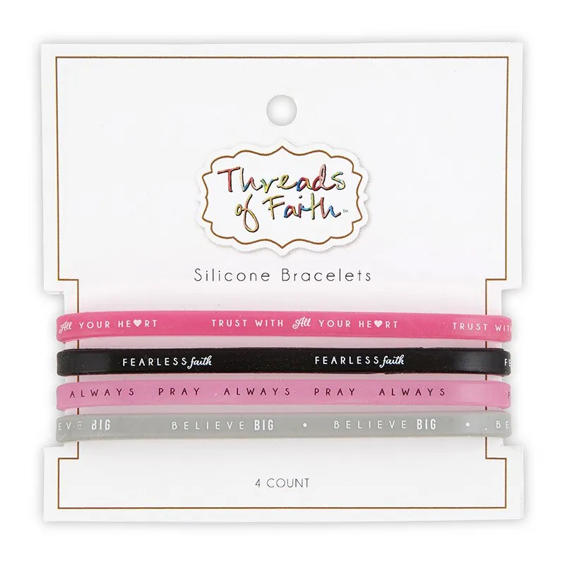 Bracelet Set of 4 - Fearless Silicone