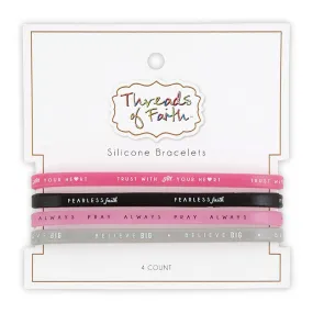 Bracelet Set of 4 - Fearless Silicone