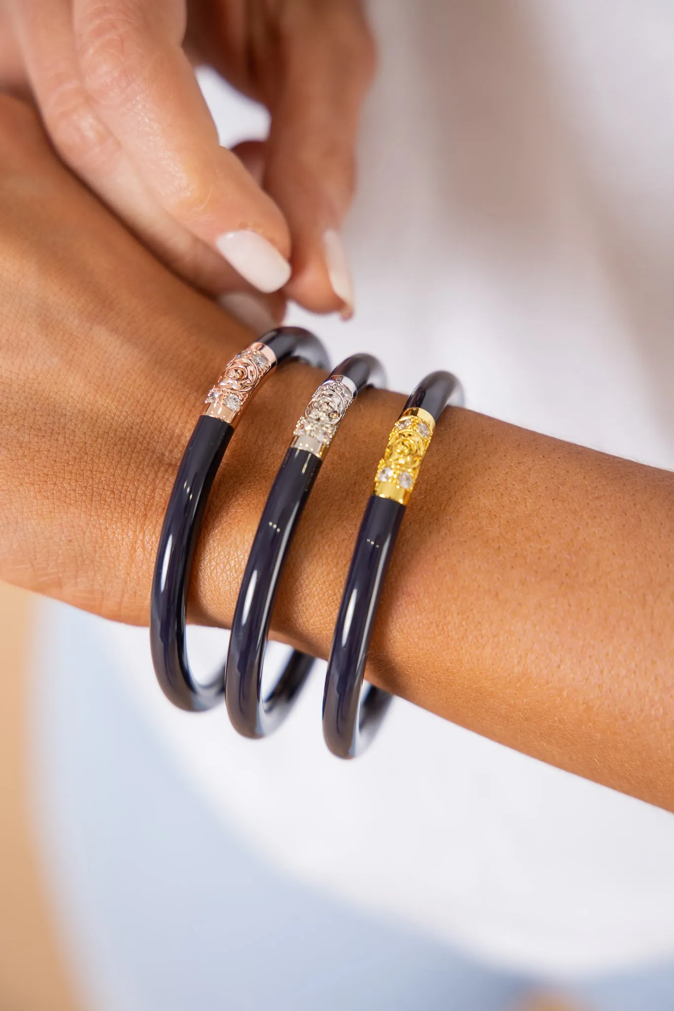 BudhaGirl Three Kings Bangles - Navy (Set Of 3) | RESTOCK