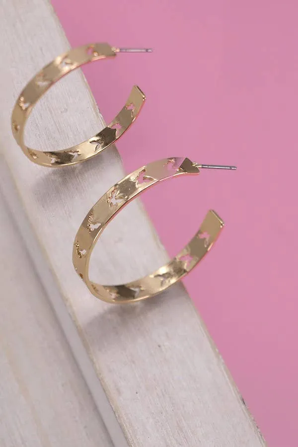 Butterfly Hoop Earrings