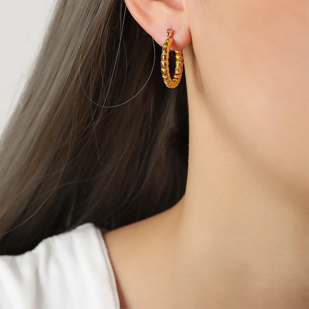 Chic Twisted Gold-Plated Geometric Earrings - Planderful Everyday Genie Collection