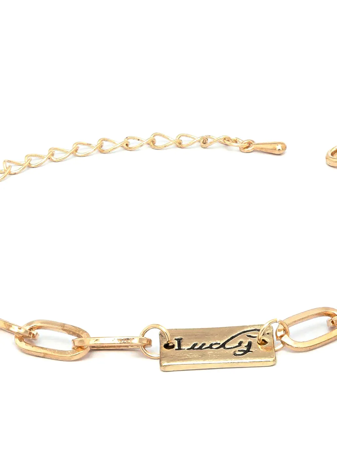 Contemparory Stones Rose Gold Plated Link Bracelet