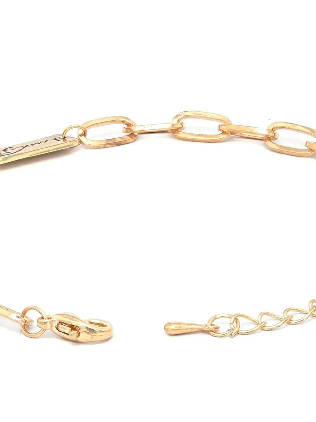 Contemparory Stones Rose Gold Plated Link Bracelet