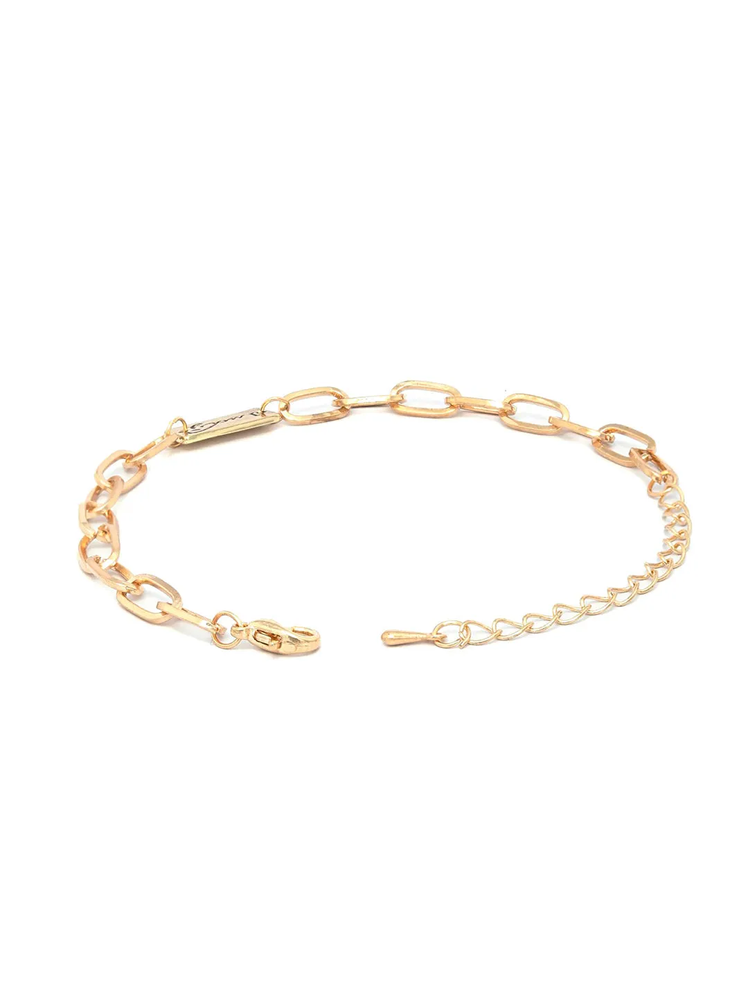 Contemparory Stones Rose Gold Plated Link Bracelet