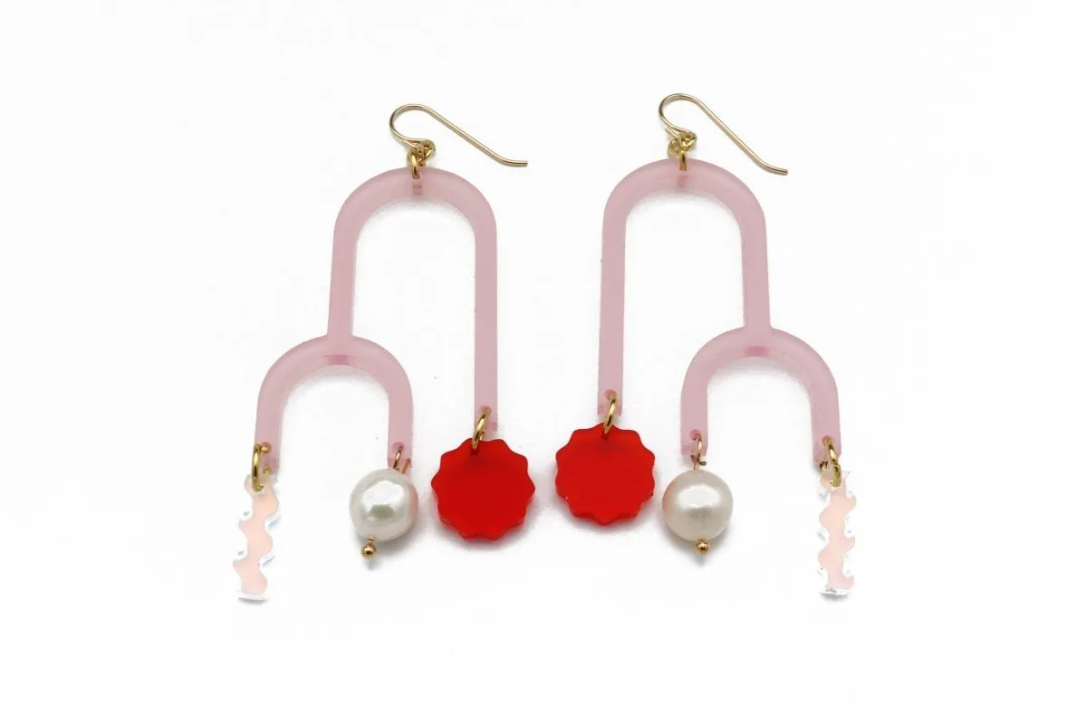 DConstruct Double Arch Earrings (Frost Pink)