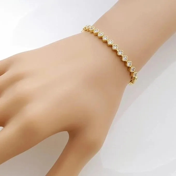 Delicate Gold Bracelet for Weddings-Celia