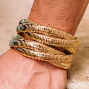 Eleanor Intertwined Metal Textured Bracelet Set