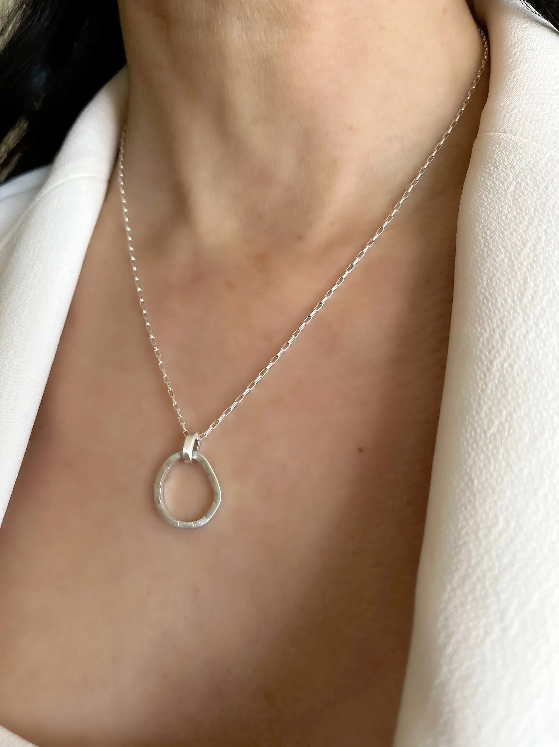 Ellipse Collecton:  Bold Silver Short Necklace