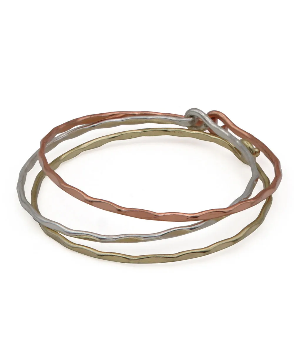 Fair Trade Interlock Bangle Bracelets, Set of 3