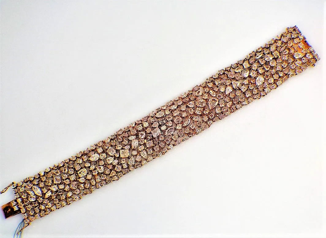 Fancy Pink Diamond Rose Gold Bracelet