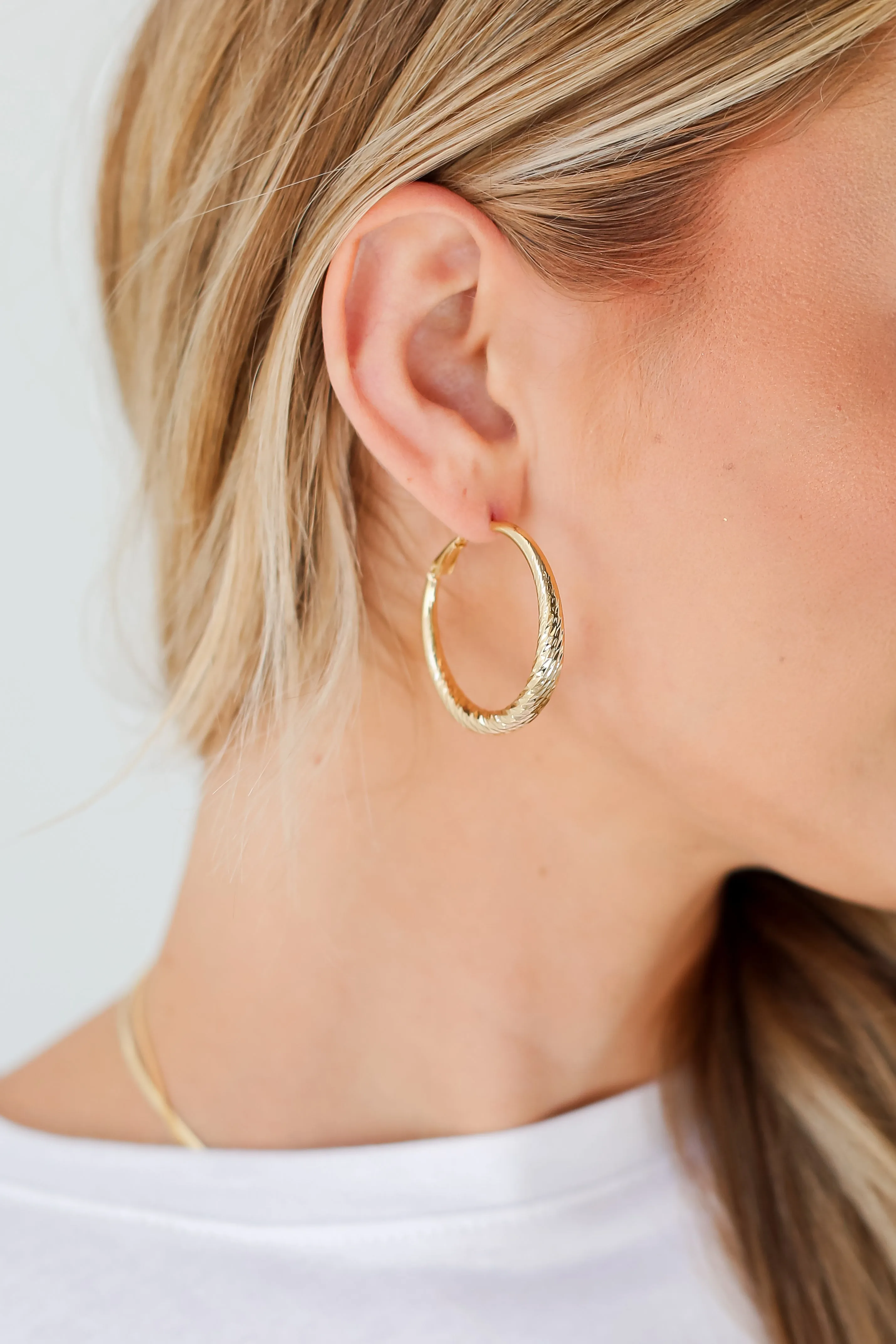 FINAL SALE - Brynn Gold Twisted Hoop Earrings