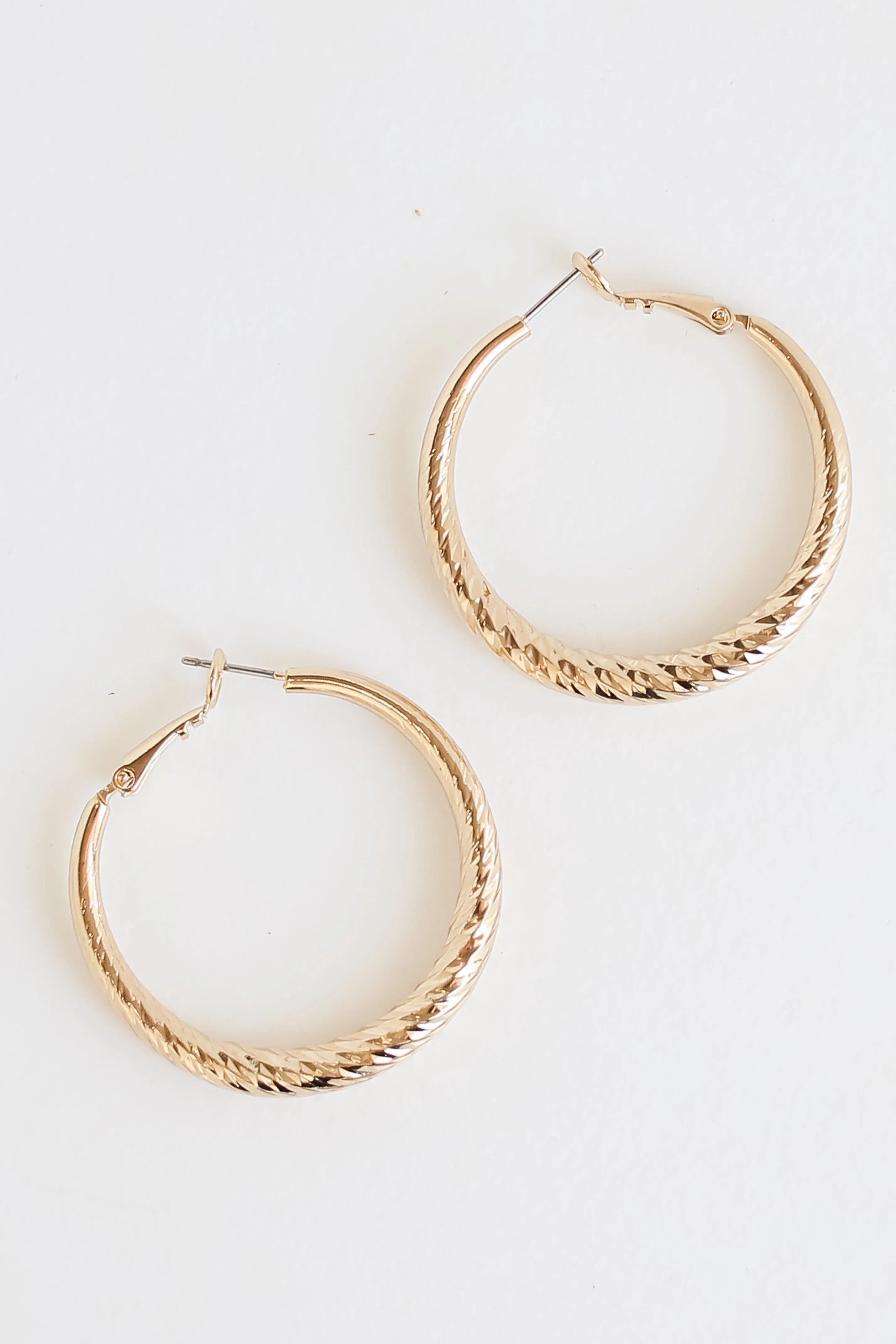 FINAL SALE - Brynn Gold Twisted Hoop Earrings