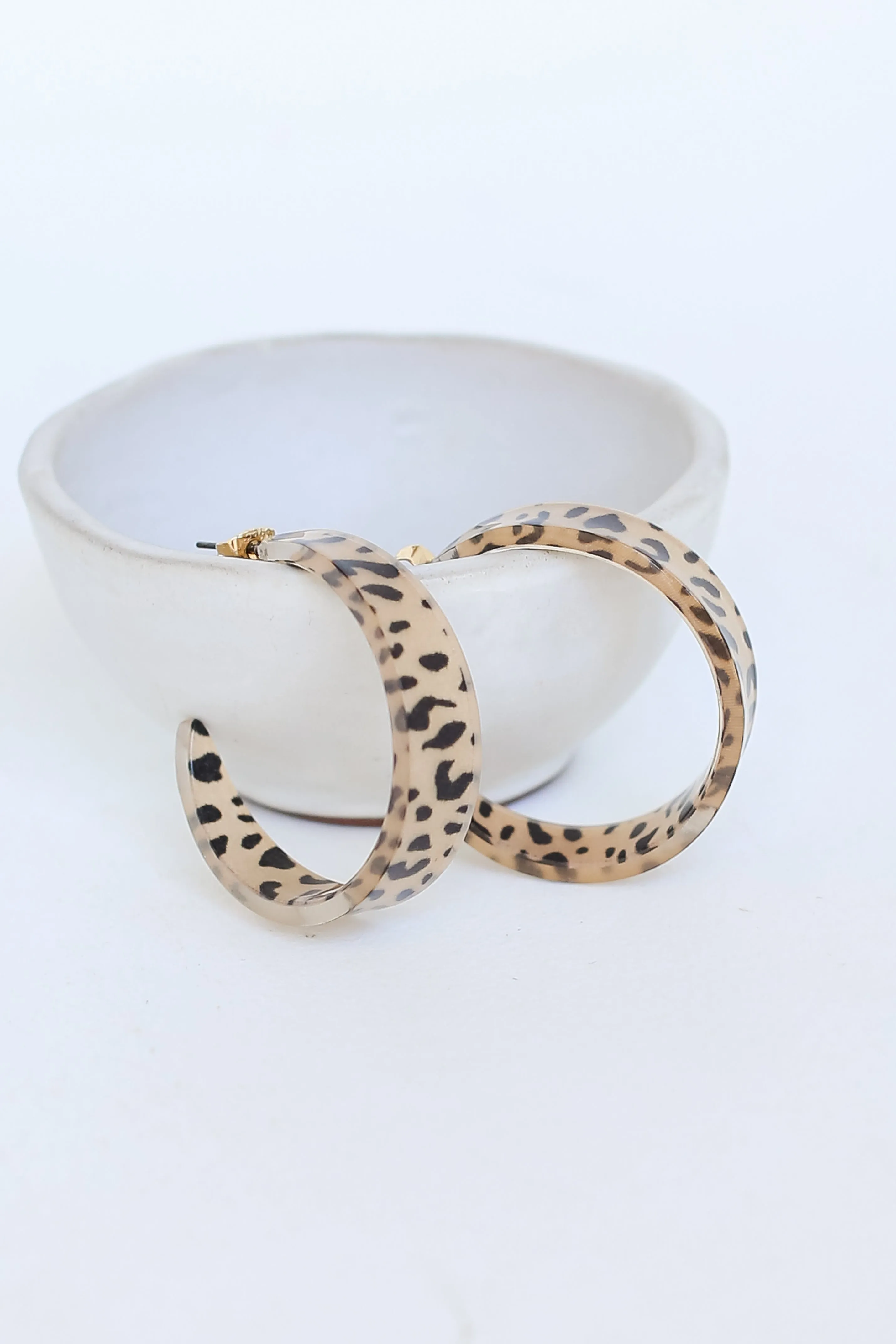 FINAL SALE - Sierra Acrylic Leopard Hoop Earrings