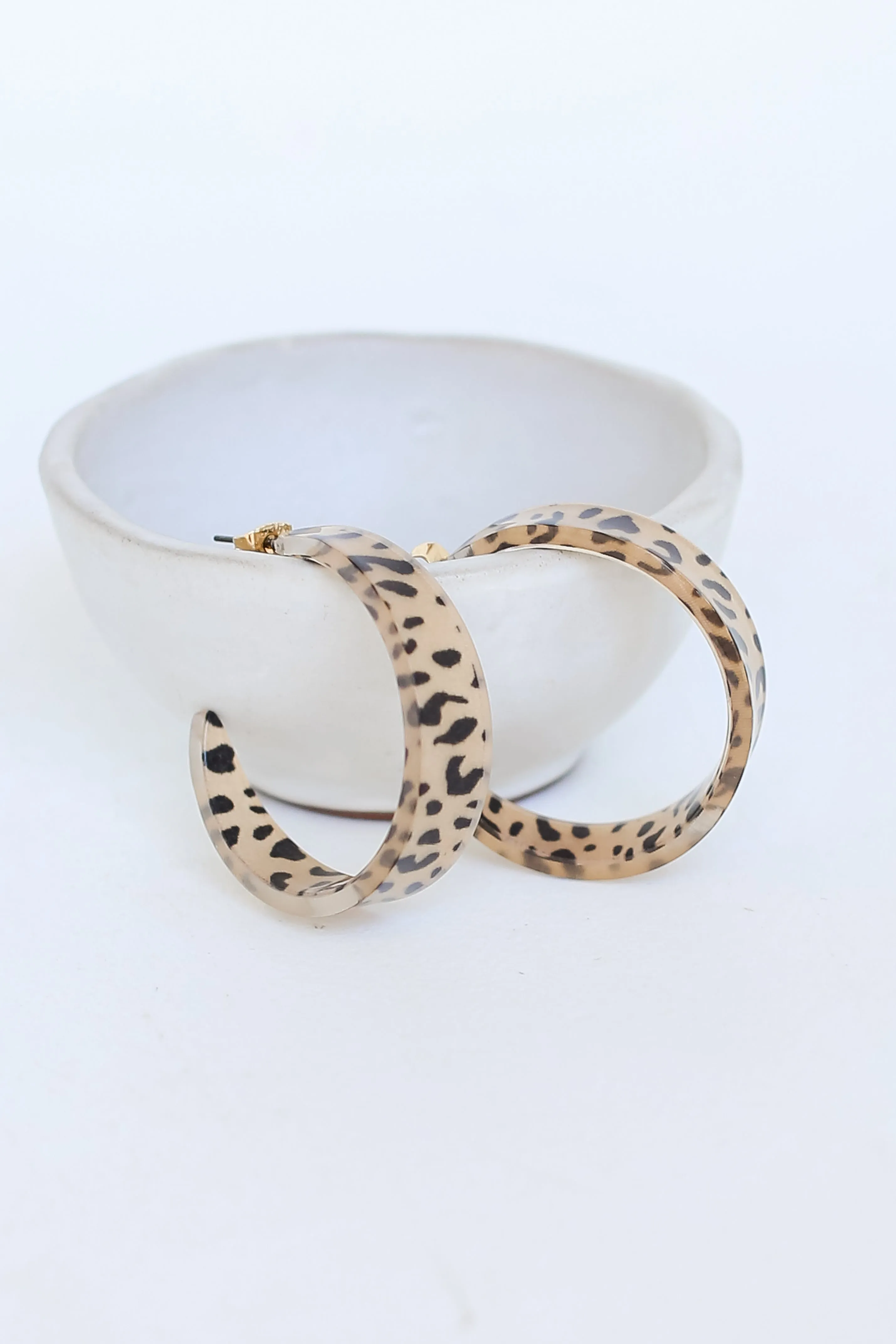 FINAL SALE - Sierra Acrylic Leopard Hoop Earrings