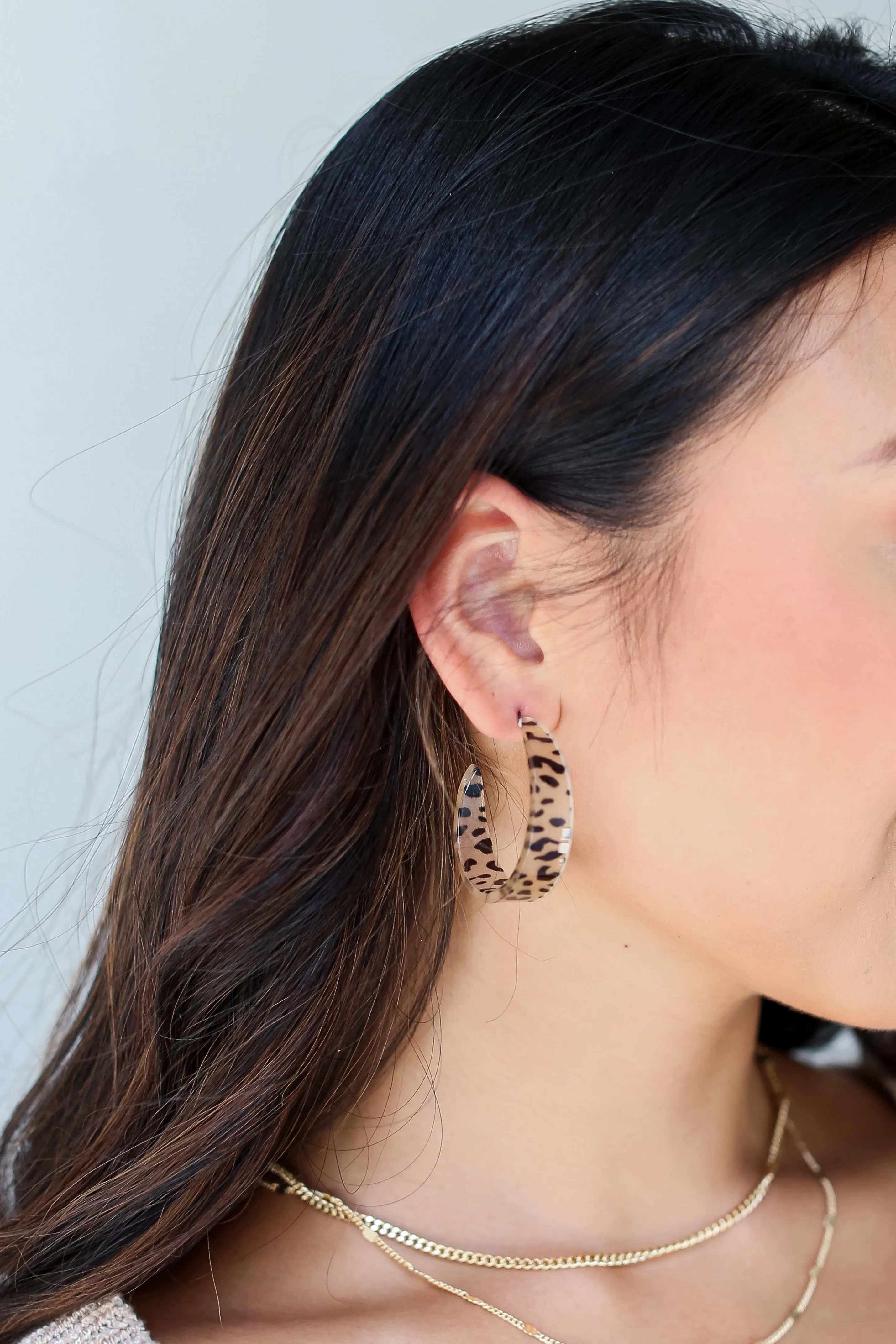 FINAL SALE - Sierra Acrylic Leopard Hoop Earrings