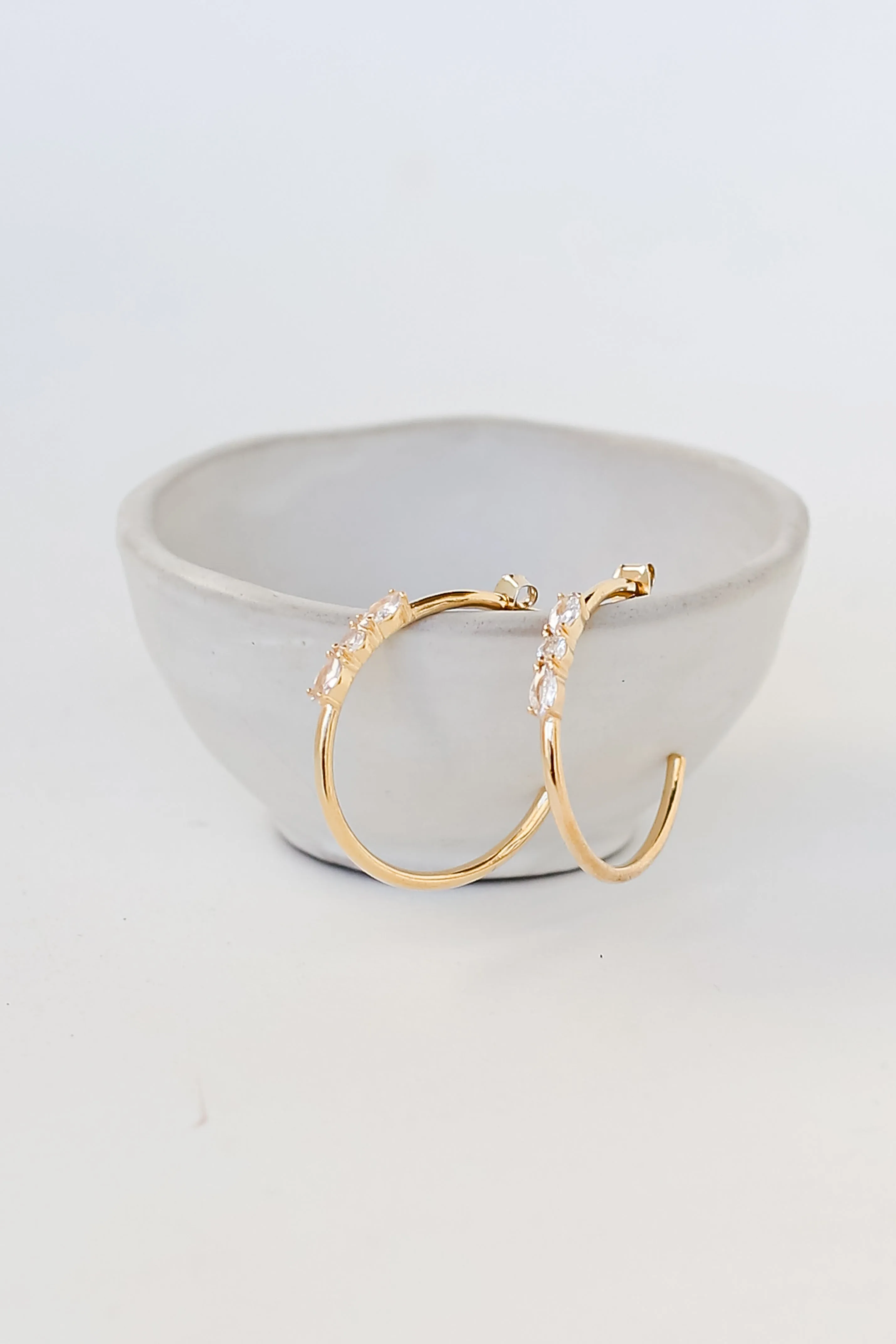 FINAL SALE - Sydney Gold Rhinestone Hoop Earrings