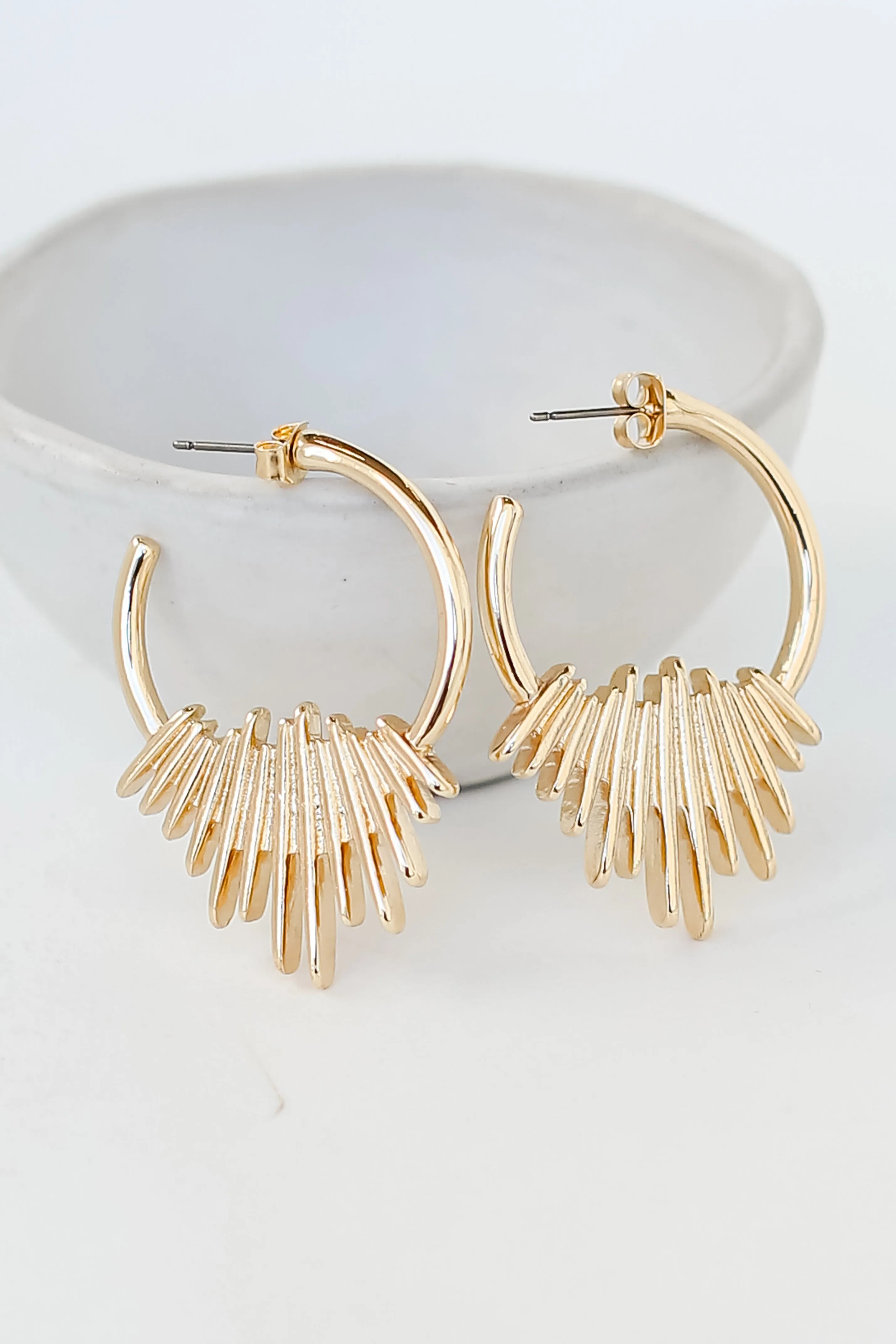 FINAL SALE - Tatum Gold Statement Hoop Earrings