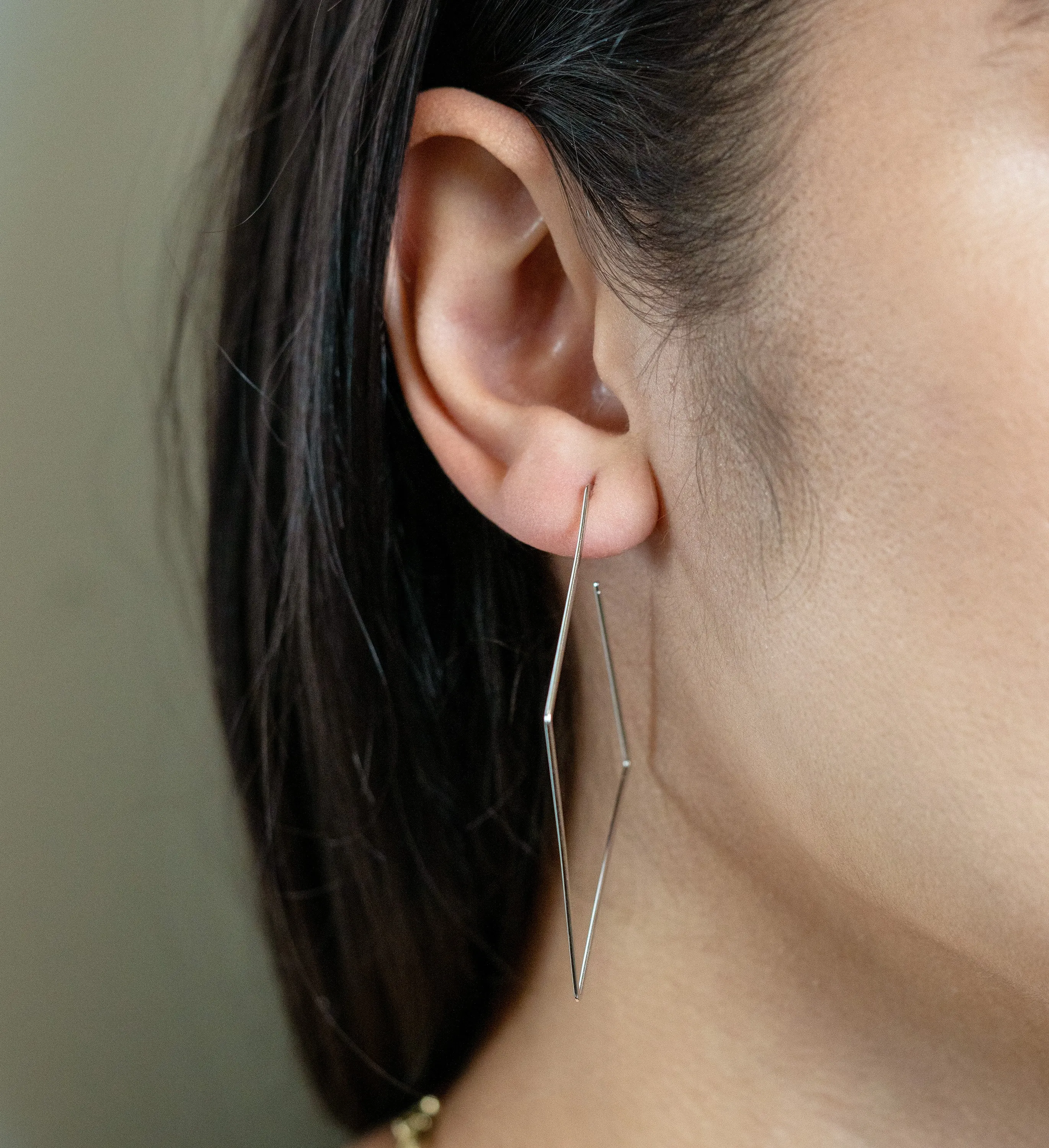 Flat Geometric Diamond Shaped Hoops by Carla | Nancy B.