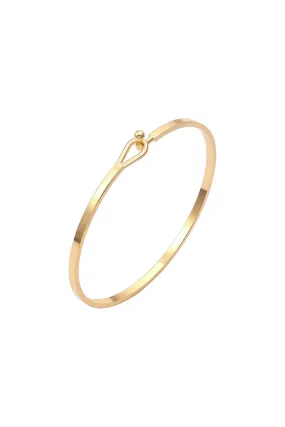 Gold Bar Thin Cuff Bangle Hook Bracelets