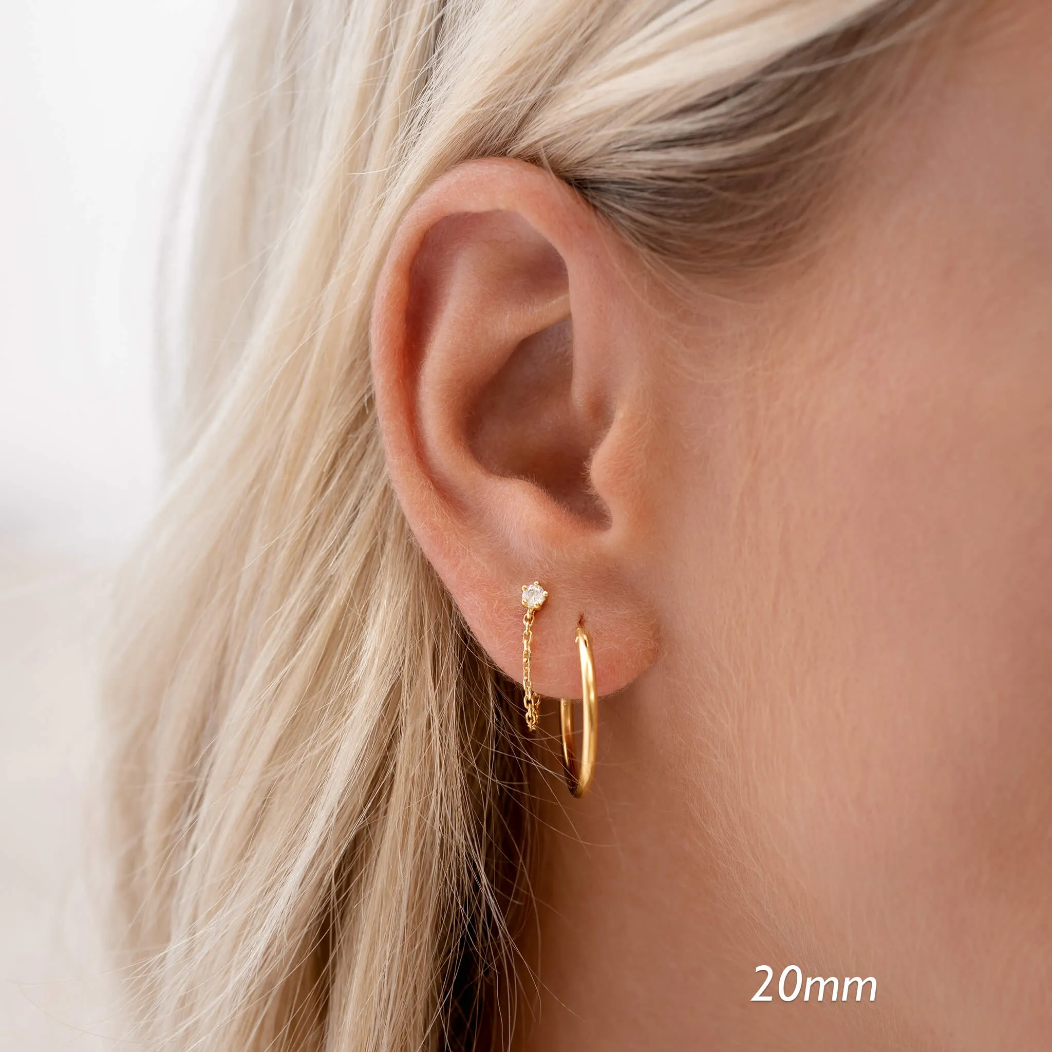 Gold Hoop Earrings Set