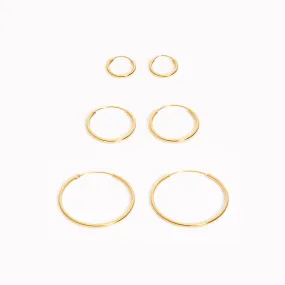 Gold Hoop Earrings Set