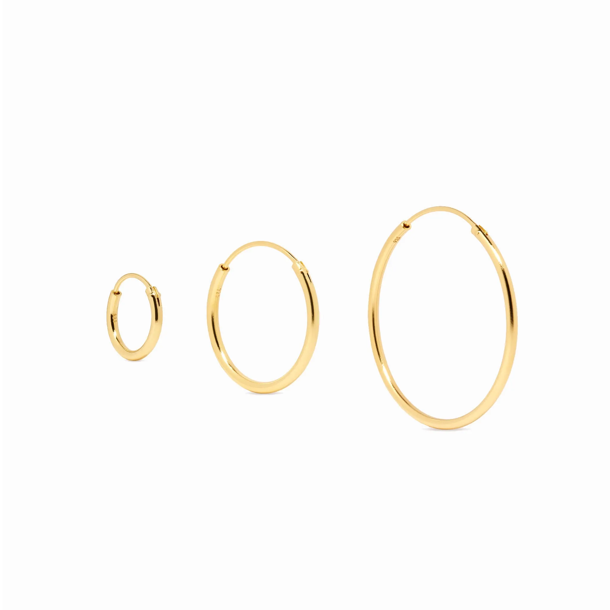 Gold Hoop Earrings Set