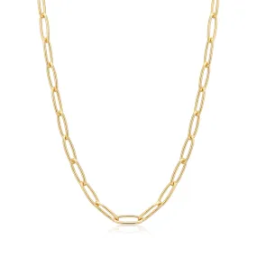 Gold Paperclip Chunky Chain Necklace