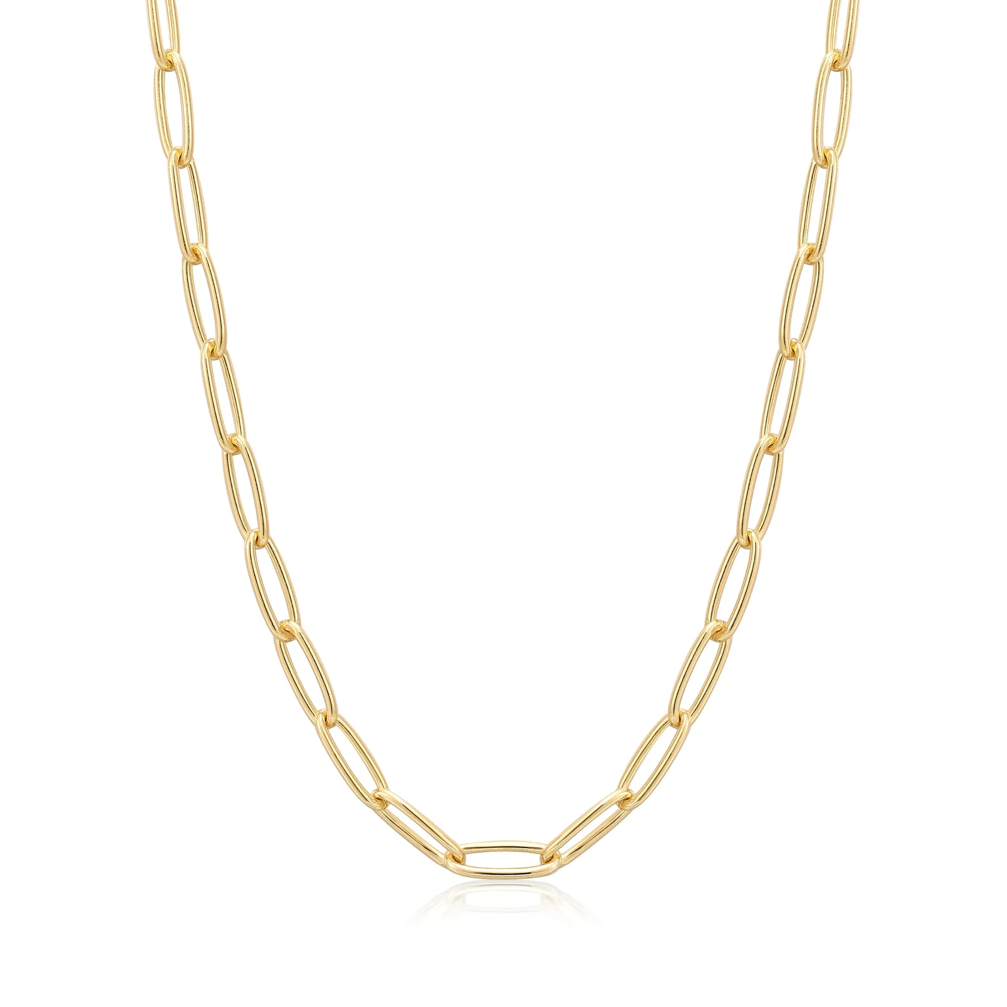 Gold Paperclip Chunky Chain Necklace