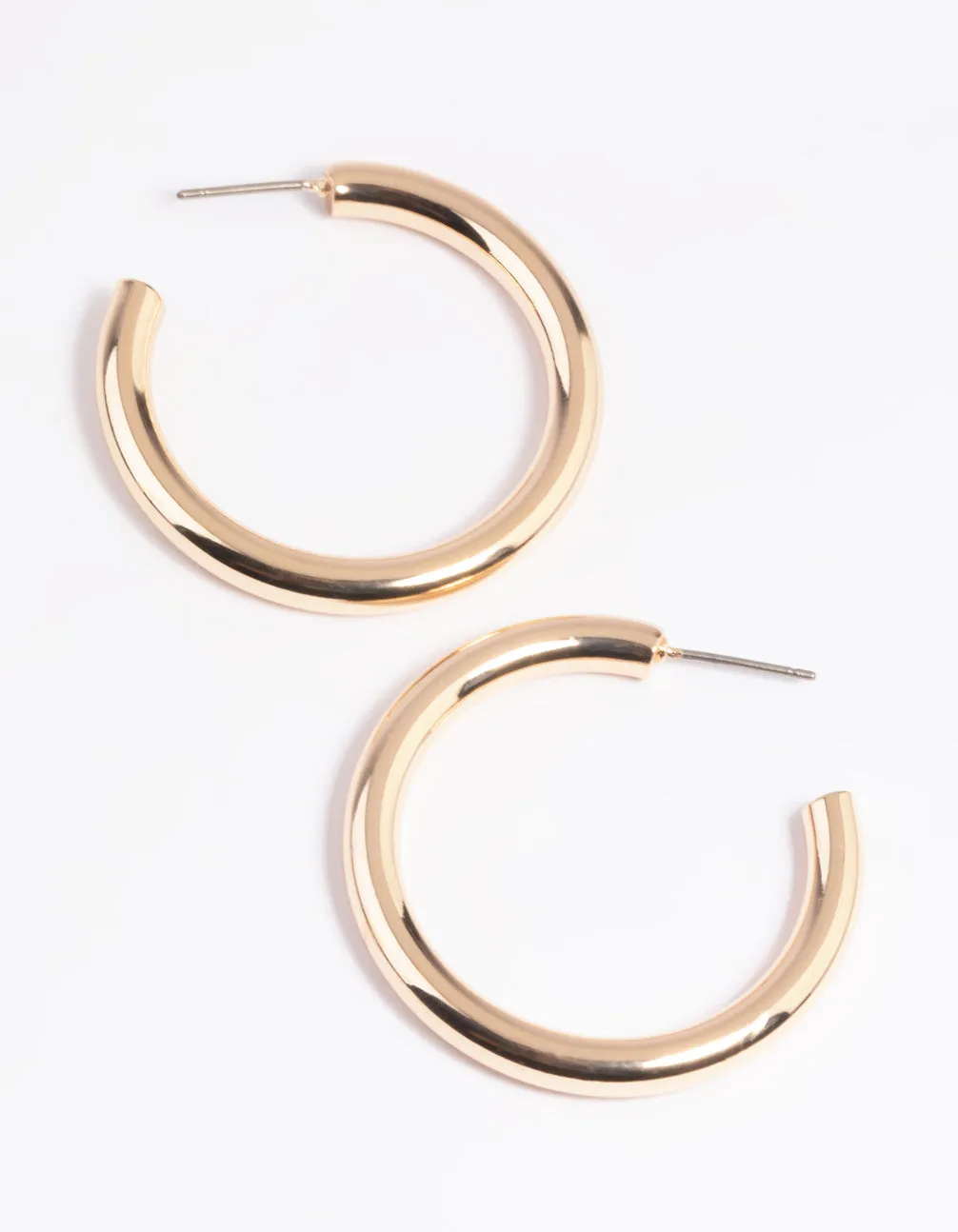 Gold Thick Hoop Earrings