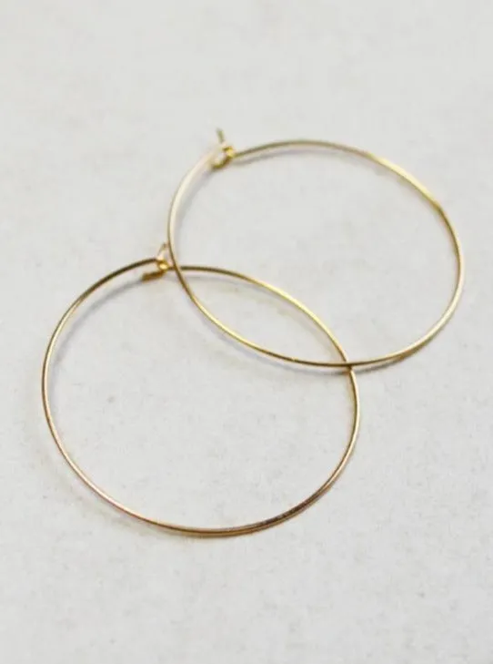 Jaclyn Hoop Earrings (14K Gold)