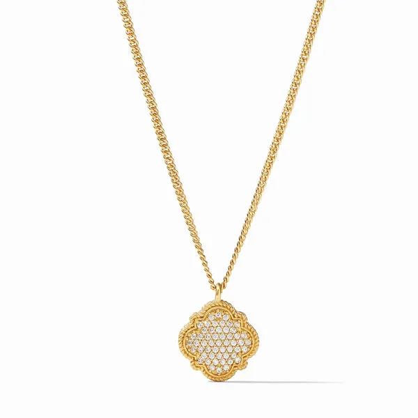 Julie Vos - Odette Pave Solitaire Necklace Gold Cubic Zirconia